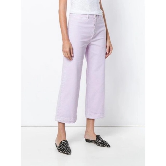 LIKE NEW M.i.h Jeans Caron High-Rise Cropped Wide Leg Pants in Lupin - Picture 9 of 15